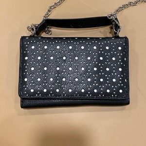 Black Leather Crossbody Purse/Clutch/Wallet